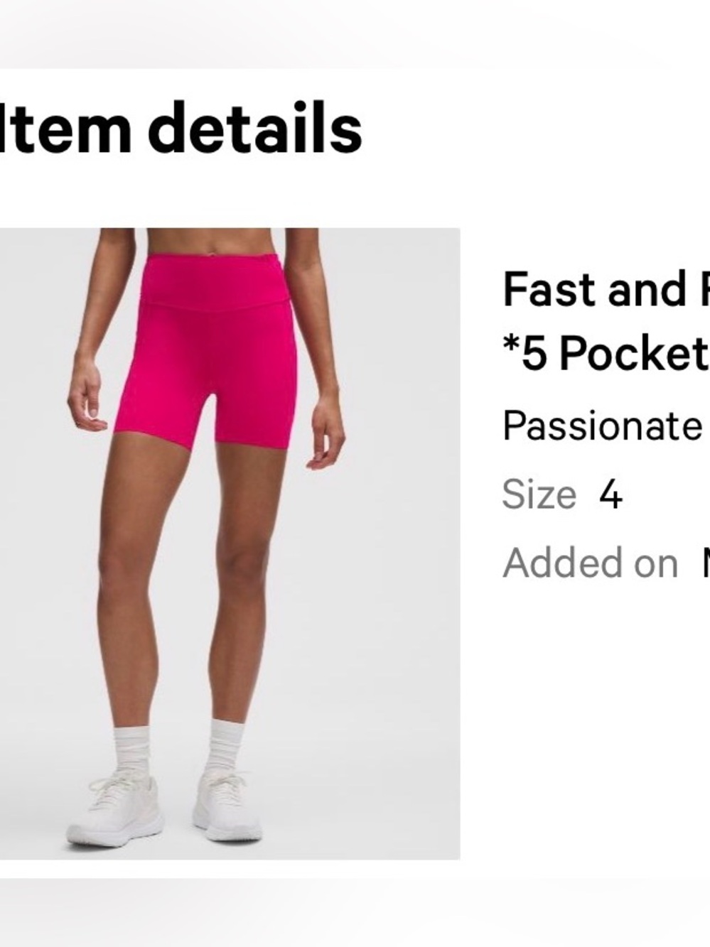 lululemon athletica Hot Pink Athletic Shorts - Picture 2 of 4